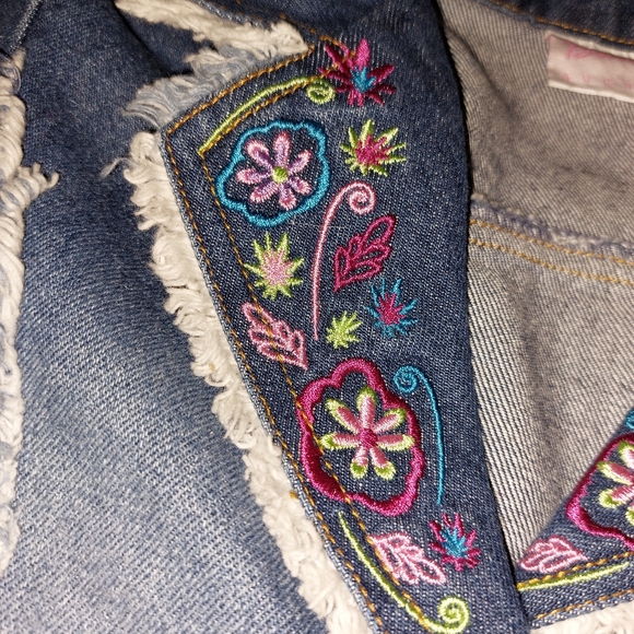 BARBIE GIRLS EMBROIDERED JEAN JACKET BLAZER - Picture 4 of 11